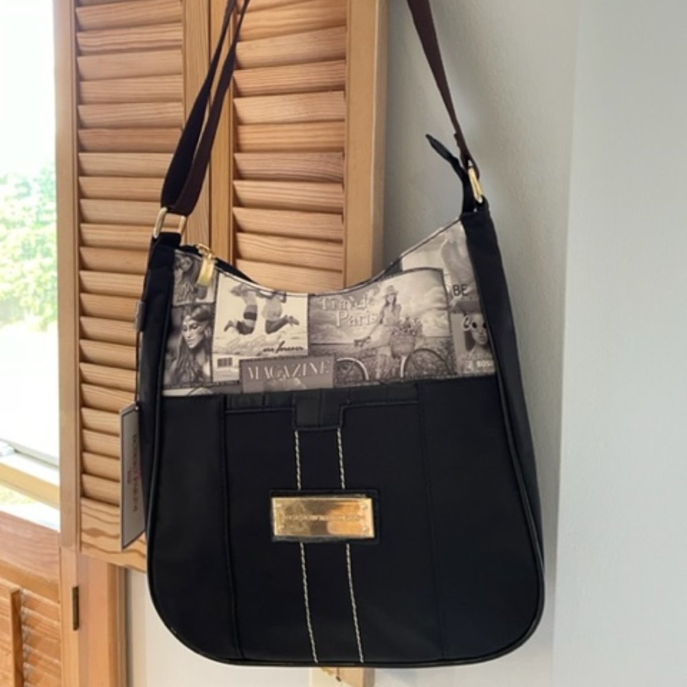 NWT Bosisio Parini Black Italy Design Shoulder/Crossbody Bag Purse Handbag - Picture 1 of 15